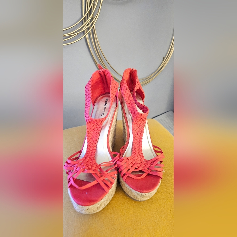 NEW Mossimo Supply Co. Coral Espadrille Wedges SIZE 11